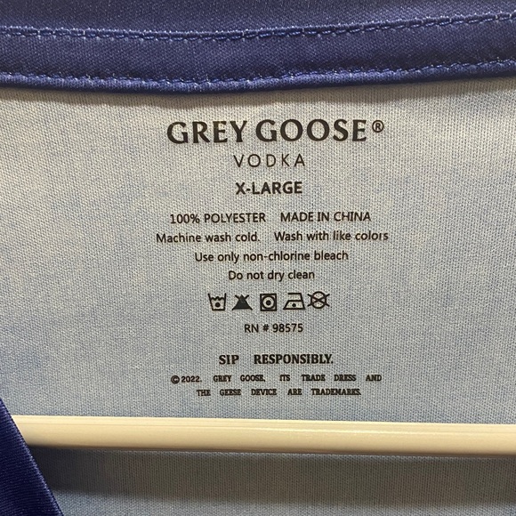 Blue Grey Goose Men's Jerseylike Shirt XL - Picture 2 of 4